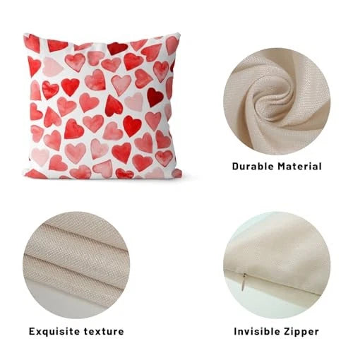 Valentines Day Pillow Covers 20x20 Set of 2 20" x 20" (Pack of 2) Red-4