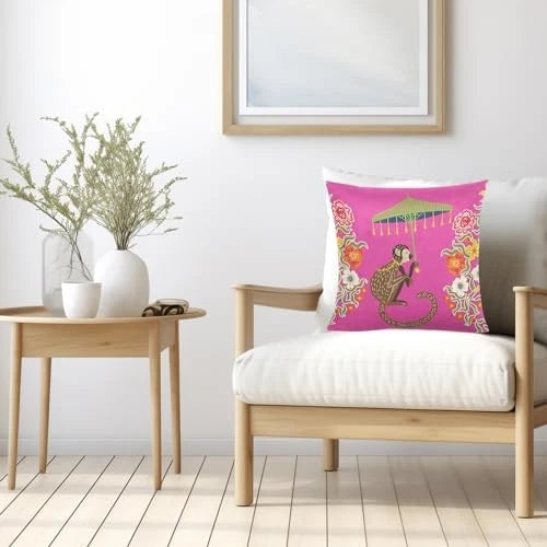 Throw Pillow Covers 20X20 Inch, Fall Pillow 20" x 20" (Pack of 1) Left Monkey