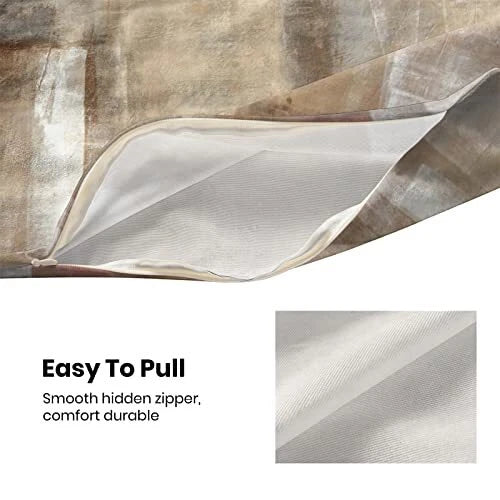 Brown Grey Pillow Covers 18x18 Set of 2, 18" x 18" (Pack of 2) Beige Abstract