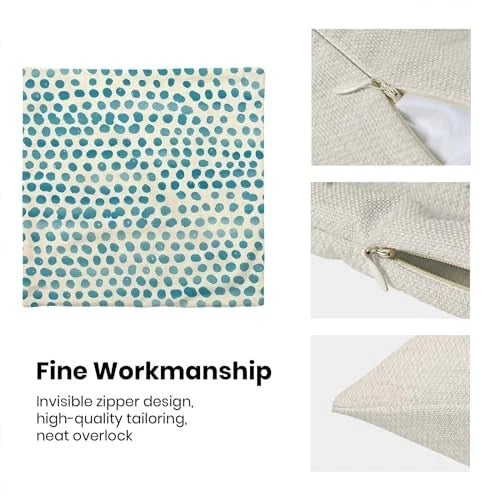 Teal Pillow Covers 22x22 Inch Set of 2 22" x 22" (Pack of 2) Teal Polka Dots