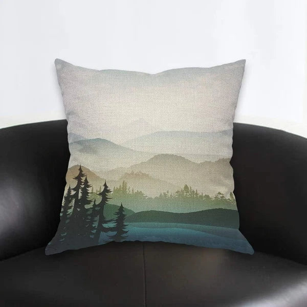 AOYEGO Nature Landscape Throw Pillow Cover Mountain Forest and Lake Summer...