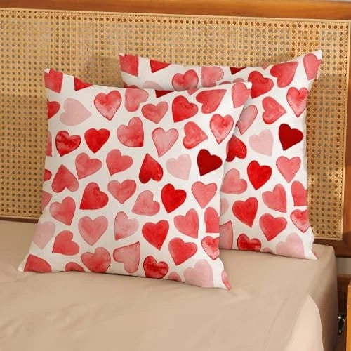 Valentines Day Pillow Covers 20x20 Set of 2 20" x 20" (Pack of 2) Red-4