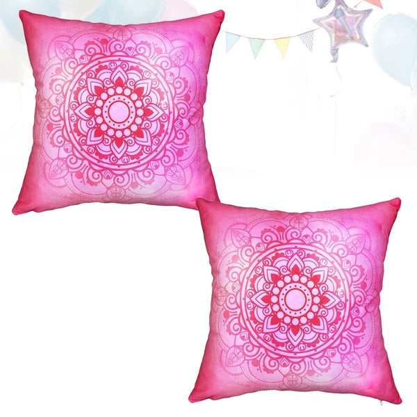 2 Pcs Yoga Pattern Pillowcase Home Decorative Cushion Cover with Floral