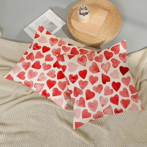 Valentines Day Pillow Covers 20x20 Set of 2 20" x 20" (Pack of 2) Red-4