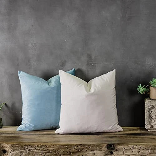 Couch Velvet Throw Pillow Covers 22x22 inch 22" x 22" (Pack of 2) Light Blue