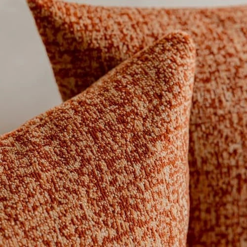 Set of 2 Colored Cute Textured Throw Pillow 18" x 18" (Pack of 2) Terracotta