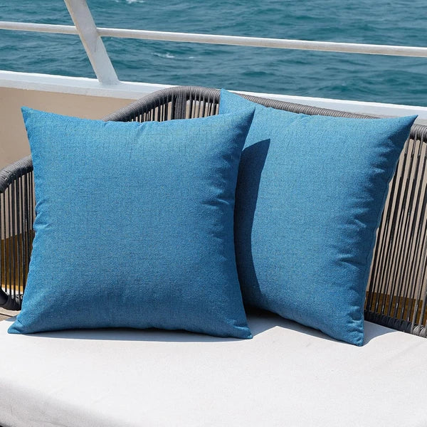 Pack of 2 Outdoor Throw Pillow Covers Waterproof Decorative Soft Pillowcases Lin
