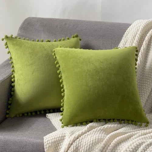 Couch Pillow Cases 22x22: 2 Pack Cozy Soft 22" x 22" (Pack of 2) Chartreuse