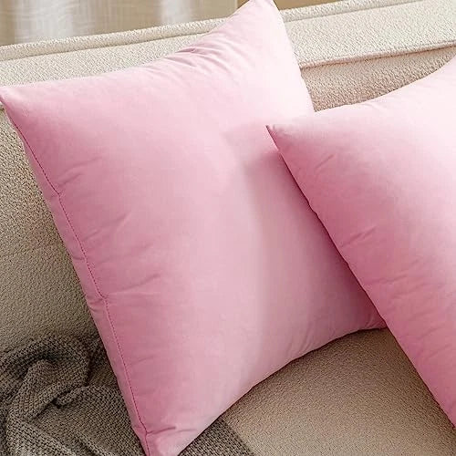 Pack of 2 Velvet Throw Pillows Spring 18" x 18" (Pack of 2) Baby Pink