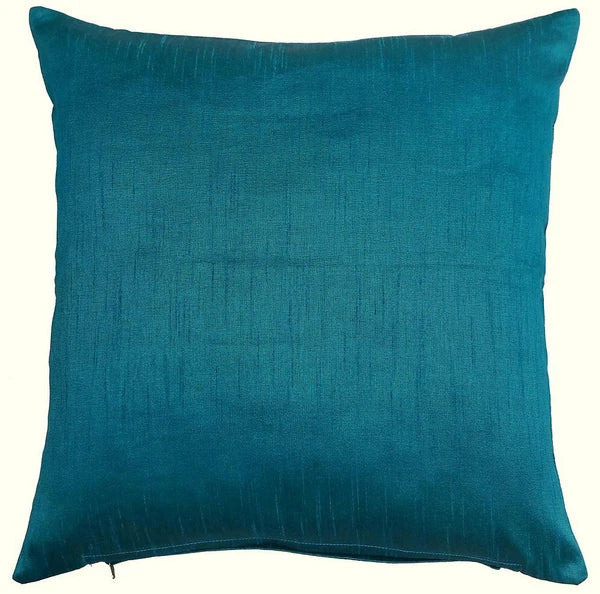 Ethnic 16 " Indian Decor Dupioni Brocade Silk Pillow/Cushion Throw Cover Teal
