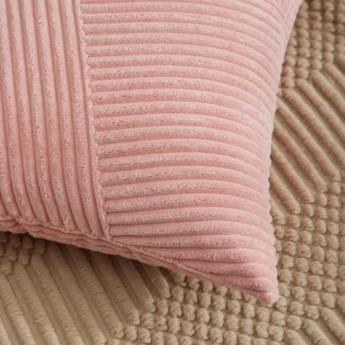 Decorative Throw Pillow Covers 16x16 Inch Set 16" x 16" (Pack of 2) Blush Pink