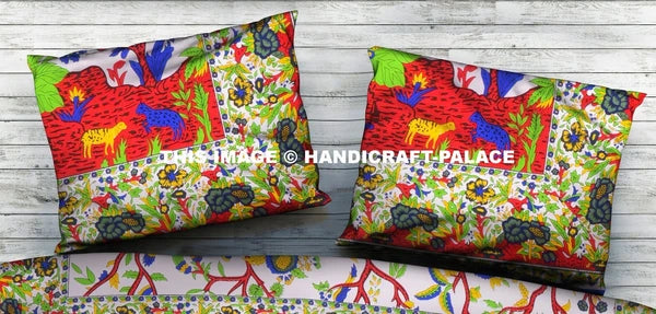 Indian Tree of Life Printed Cushion Pillow Cover Cotton Bedding Sofa Pillow Sham