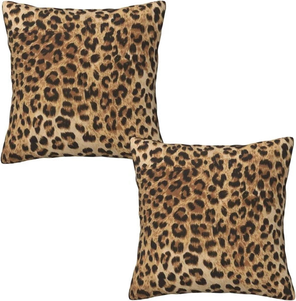 Leopard Print Pillow Covers 18x18 in Couch 18 x 18 (Pack of 2),