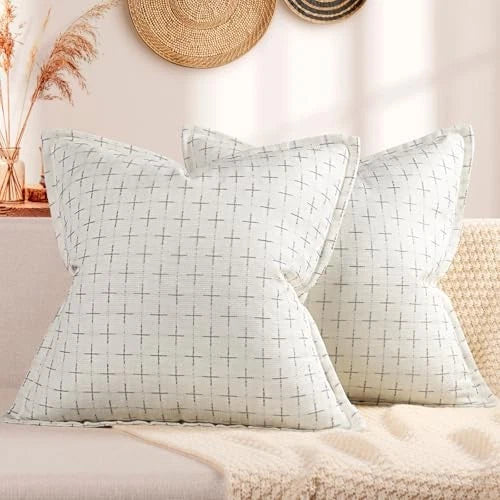 Pillow Covers 22x22 Set of 2 Soft Polyester 22" x 22" (Pack of 2) Pure White