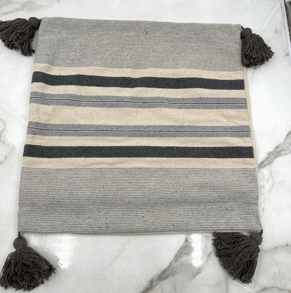 Hobby Lobby Throw Pillow Cover Sofa Cushion Farmhouse Gray Striped Boho 20"x20"