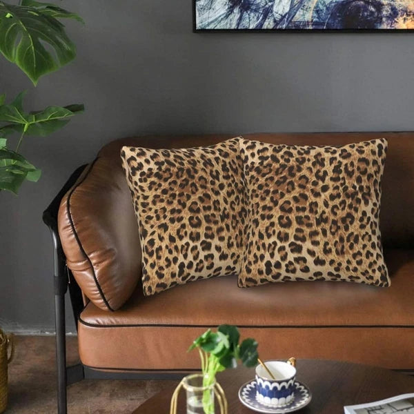 Leopard Print Pillow Covers 18x18 in Couch 18 x 18 (Pack of 2),