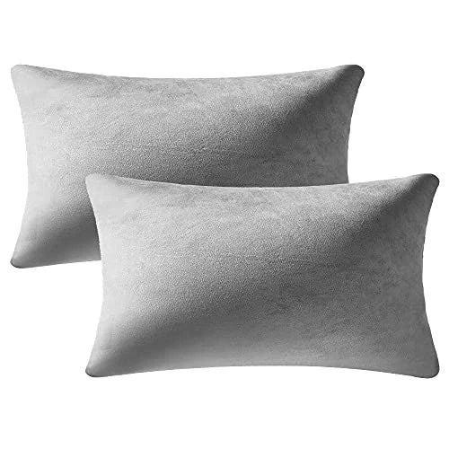 Decorative Pillow Cases 12x20 Light-Grey: 2 20" x 12" (Pack of 2) Light Grey