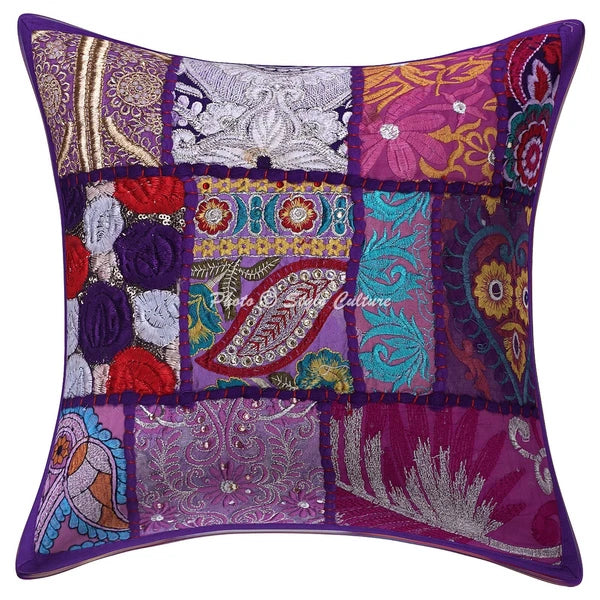 Home Decor Pillow Cover Vintage Bohemian Cushion Cover Throw Indian 12 x 12 in
