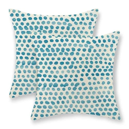 Teal Pillow Covers 22x22 Inch Set of 2 22" x 22" (Pack of 2) Teal Polka Dots