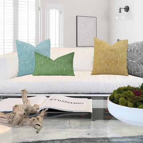 Throw Pillow Covers 18X18 Set of 2, Boho 18" x 18" (Pack of 2) Dark Grey