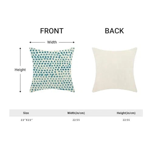 Teal Pillow Covers 22x22 Inch Set of 2 22" x 22" (Pack of 2) Teal Polka Dots