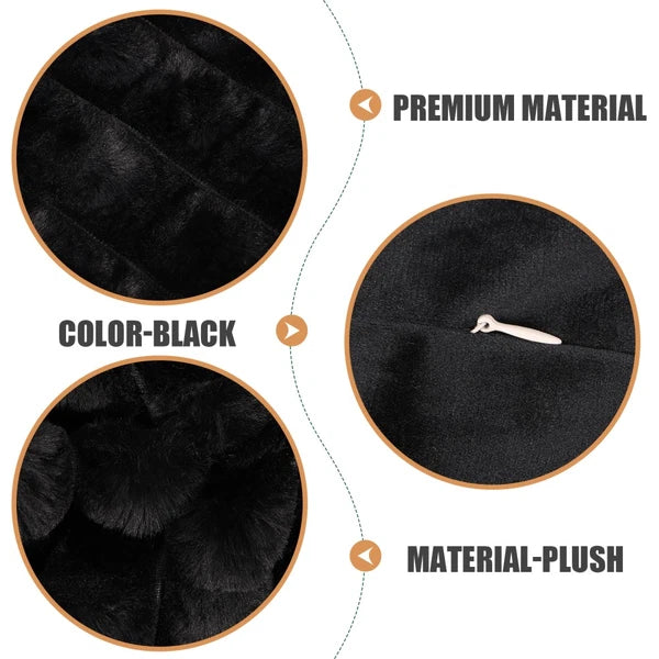 2 Pcs Plush Throw Pillowcase Removable Cushion Cover Travel Couch Covers