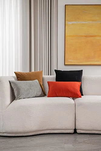 Decorative Pillow Cases 12x20 Light-Grey: 2 20" x 12" (Pack of 2) Light Grey