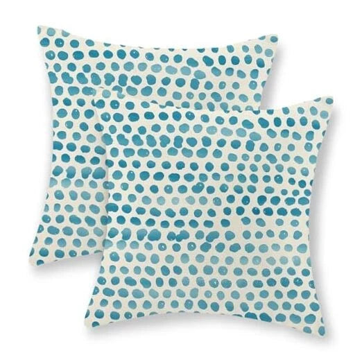 Teal Pillow Covers 22x22 Inch Set of 2 22" x 22" (Pack of 2) Teal Polka Dots