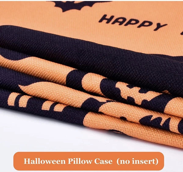 Halloween Set Of 4 Pillow Covers Decorative 18x18 Sofa Bed Chair Witch Pumpkin