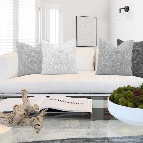 Throw Pillow Covers 18X18 Set of 2, Boho 18" x 18" (Pack of 2) Dark Grey