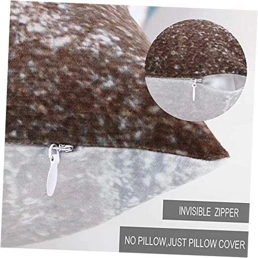 Set of 2 Decorative Pillow Case Throw 18x18 Set of 2 Blue Brown Abstract