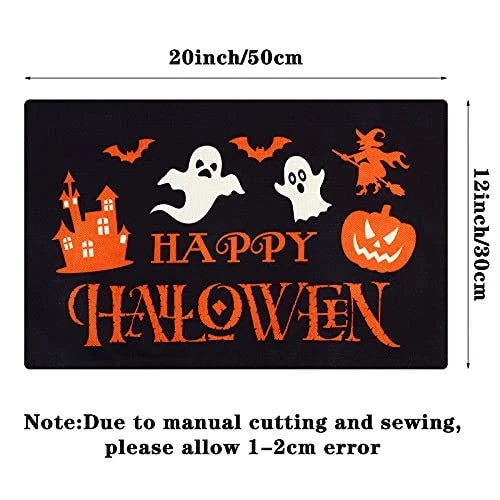 2 Pieces Happy Halloween Pillow Covers 20 x 12 Inch Ghost Cushion Cover