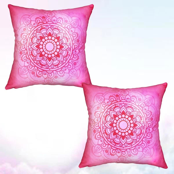 2 Pcs Yoga Pattern Pillowcase Home Decorative Cushion Cover with Floral