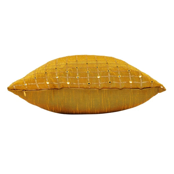 living room gold decorative pillow 18x18 mustard yellow throw pillow for sofa 2p