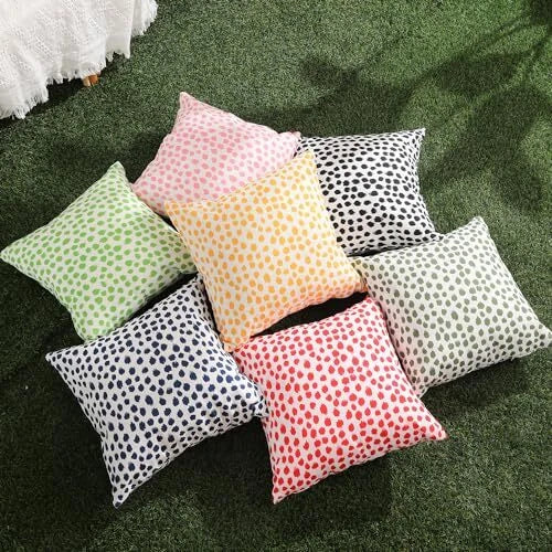 Outdoor Pillow Covers 18x18 Set of 2 Polka Dot Outdoor 18 x 18-Inch Black