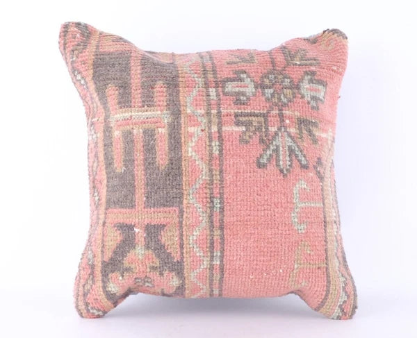 18"x18" 45x45 Hand Knotted Turkish Anatolian Vintage Pillow Cover Cushion