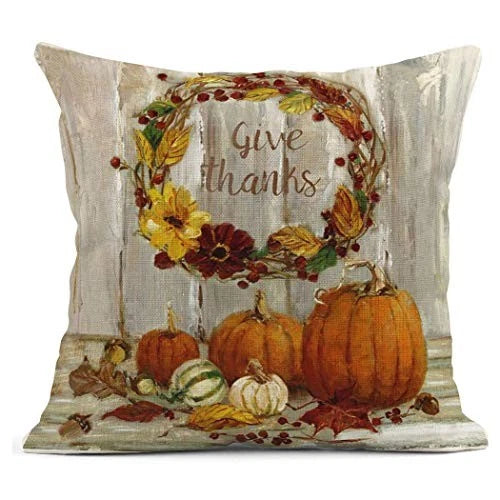 Pillow Covers Set of 4 Home Outdoor Decorative Halloween Pumpkins Retro Orange