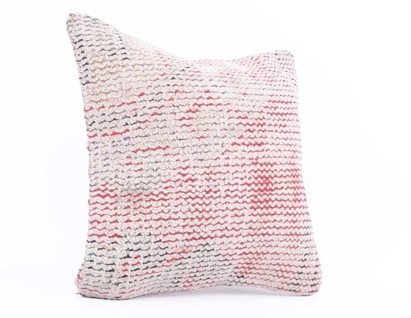 Hand Woven Kilim Rug Pillow Case 14" Vintage Handmade Jute Throw Cushion Cover