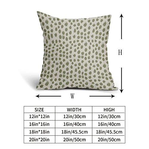 Sage Green Cream Pillow Covers 18x18 Set 18" x 18" (Pack of 2) Sage Green Dots