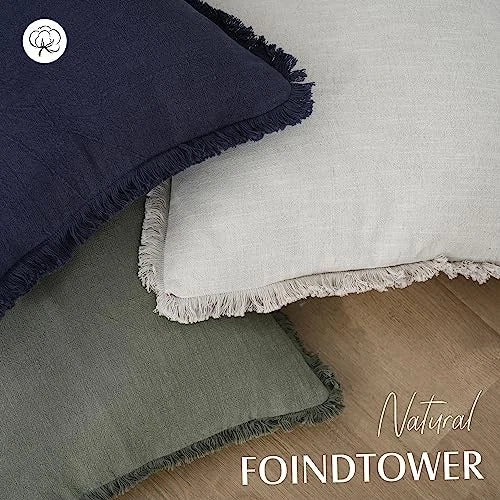 Decorative Linen Fringe Lumbar Throw Pillow 20" x 12" (Pack of 1) Olive Green