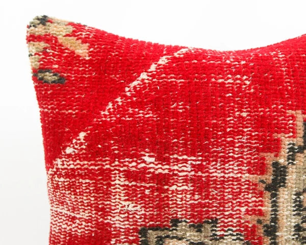 Handwoven Pillow Cover, Turkish Carpet Pillow, Kilim Pillow, 16x16 Pillow Cover