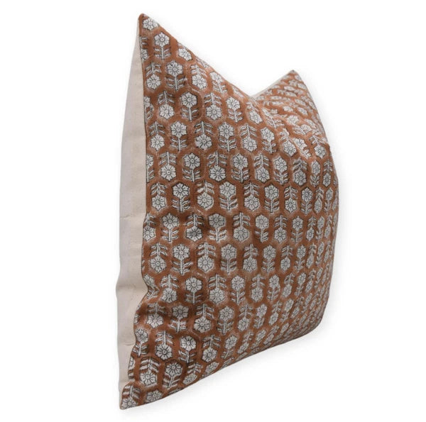 Handmade Block Print 18X18 Inch Cotton Throw Decorative Pillowcase Cushion Co...