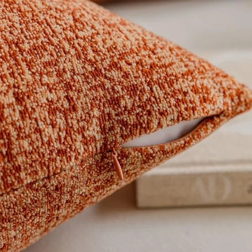 Set of 2 Colored Cute Textured Throw Pillow 18" x 18" (Pack of 2) Terracotta