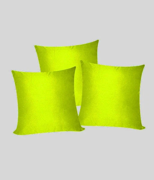 3 x Plain Satin 26x26 Lemon Cushion Cover / Pillow Cases /Sofa Décor