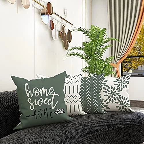 Pillow Covers 16x16 Set of 4, Modern Sofa 16" x 16" (Pack of 4) Aqua Green