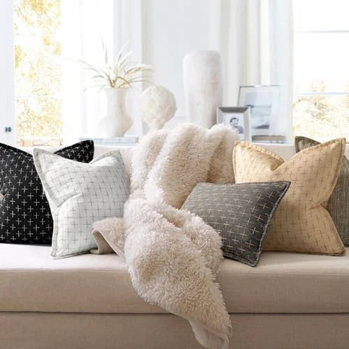 Pillow Covers 22x22 Set of 2 Soft Polyester 22" x 22" (Pack of 2) Pure White