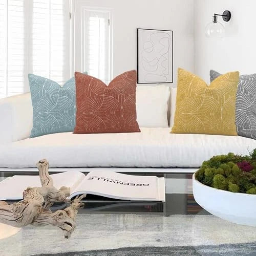 Throw Pillow Covers 18X18 Set of 2, Boho 18" x 18" (Pack of 2) Dark Grey