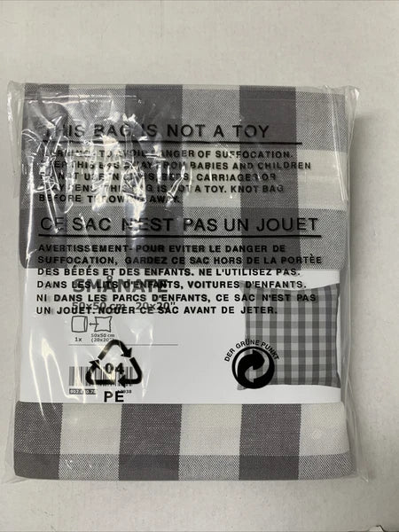 IKEA SMANATE 20x20 Checker Gray White Cushion Cover Couch Bed- Rare Discontinued