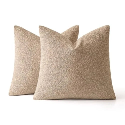 18x18 Inch Decorative Pillow Covers for Couch Bed 18" x 18" (Pack of 2) Khaki