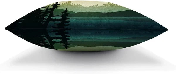 AOYEGO Nature Landscape Throw Pillow Cover Mountain Forest and Lake Summer...